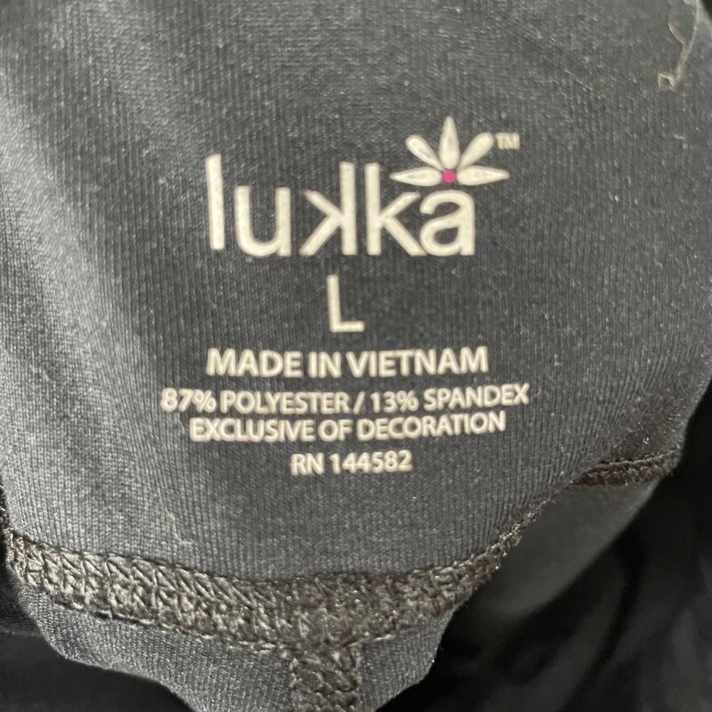 Lukka Womens Crop Capri Athletic Workout Leggings Black Gray Pink Size Large - Picture 8 of 13